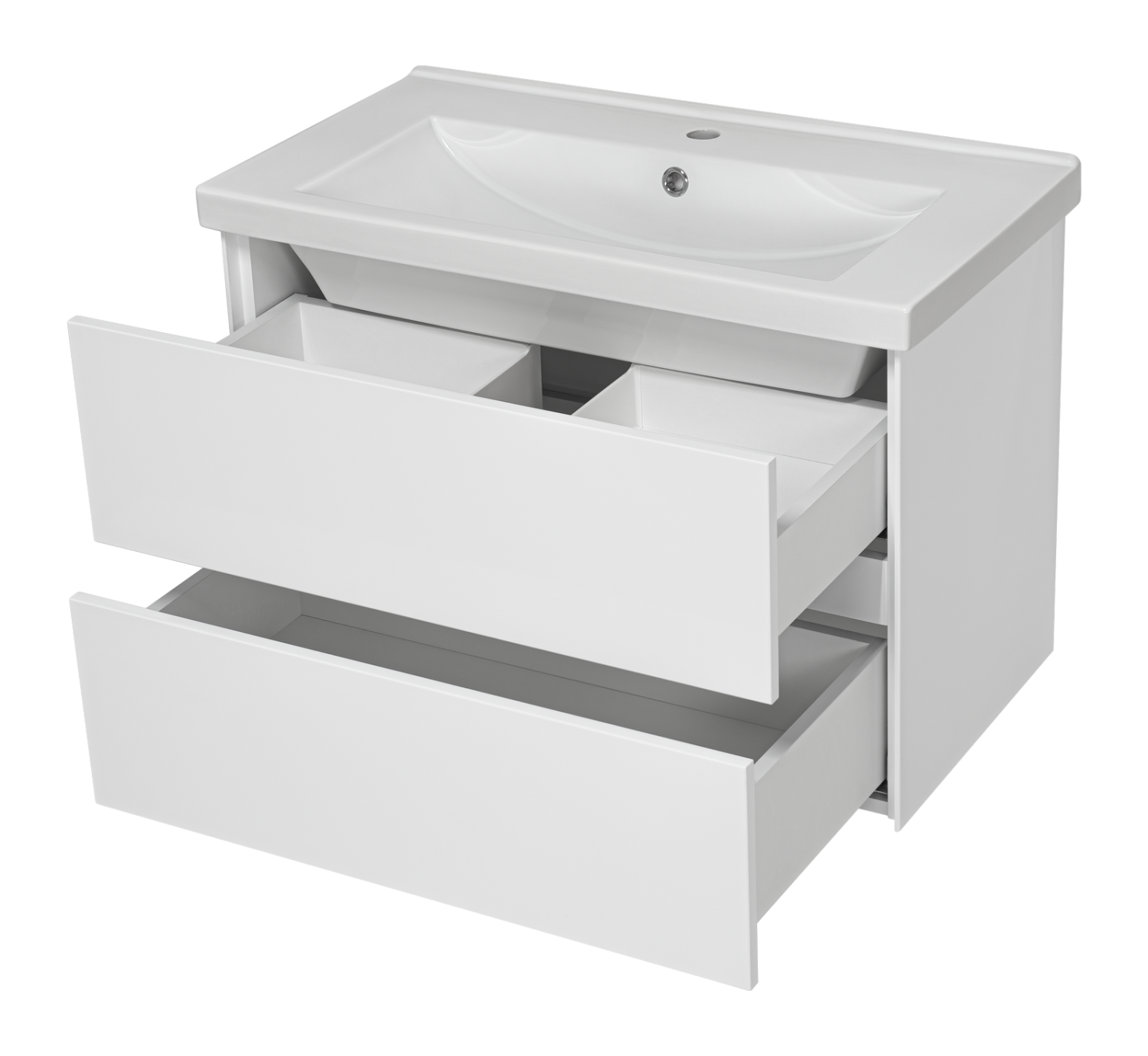 Тумба с раковиной Misty Твист 80 подвесная (белая)