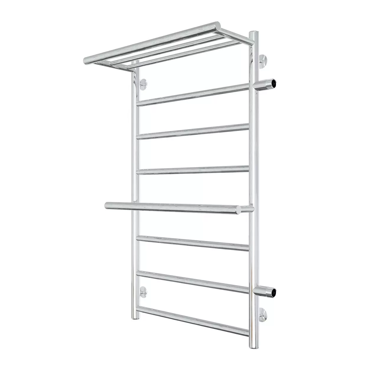 Полотенцесушитель водяной Laris Лавина П9 500х800 R МЦ 500-1, боковой, с полкой, хром