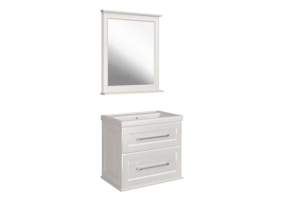 Мебель для ванной ASB Woodline Венеция 70 комплект, подвесной, белый, хром