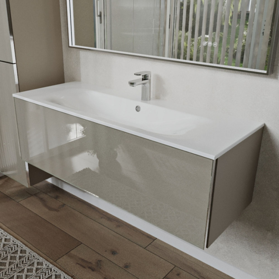 Тумба с раковиной подвесная (120 см) Terminus Vega VEG101201200501OSL, капучино