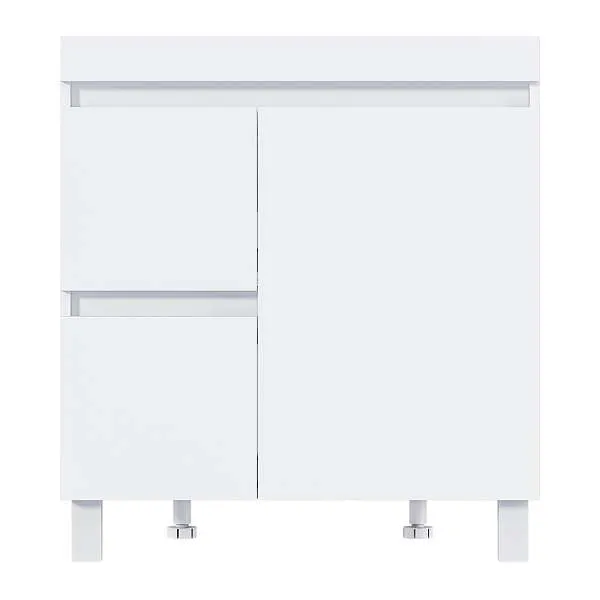 Тумба напольная 1Marka Cube 75Н 2в.я 1д с раковиной Анита 75, 2 ящика, 1 дверь, белый