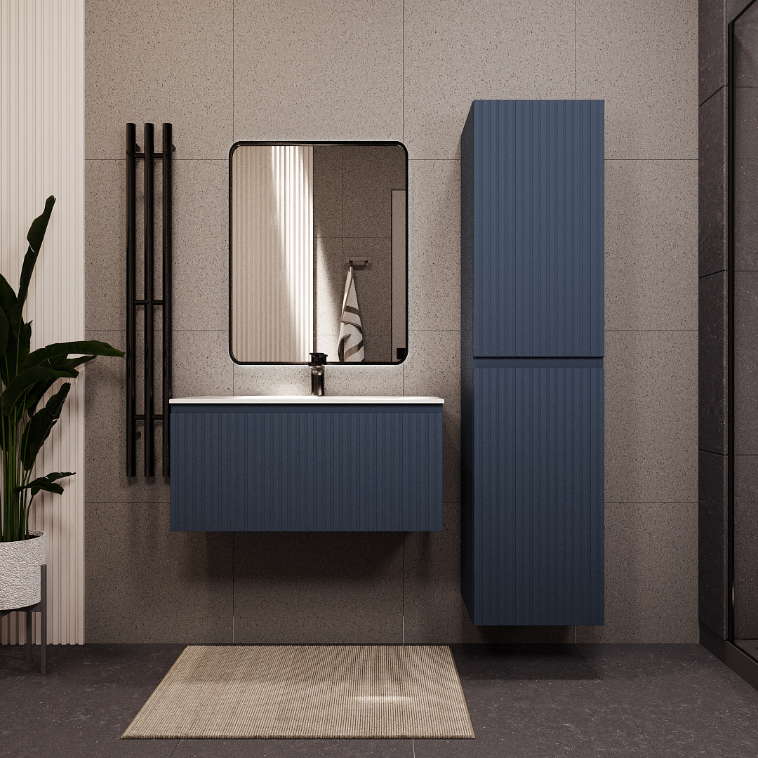 Тумба с раковиной подвесная (80 см) Terminus Vatikan VAT10801703101O, серый шёлк