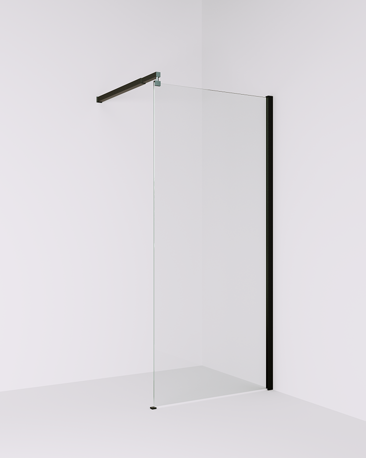 Душевая перегородка Alex Baitler AB2990B1 200х90 см прозрачное стекло, профиль черный