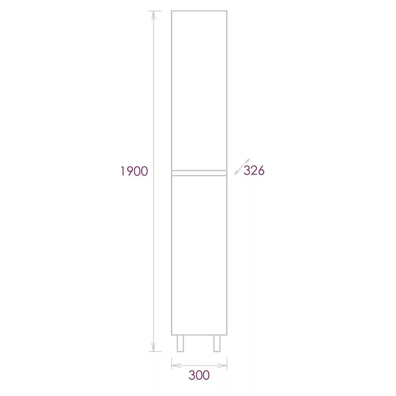 Пенал Onika Милтон 30 L/R напольный, белый