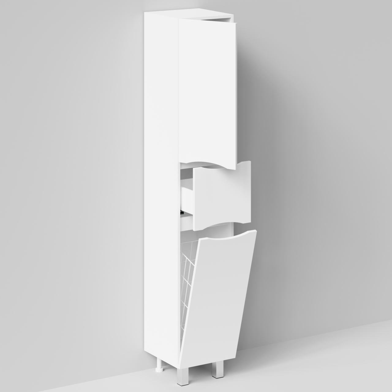 Пенал Vod-ok Лайт 35 L/R напольный, с корзиной, белый + 13 цветов