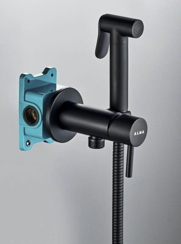 Смеситель с гигиеническим душем ALMAes Benito AL-859-05 черный матовый от магазина Vanna-Vanna.ru!