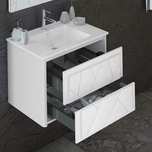 Мебель для ванной Opadiris Луиджи 70 комплект, подвесной, белый матовый