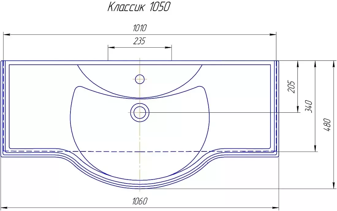 Тумба напольная ValenHouse Эллина 105/2 с раковиной Классик 105, 1 дверь, 6 ящиков, белый, хром от магазина Vanna-Vanna.ru!