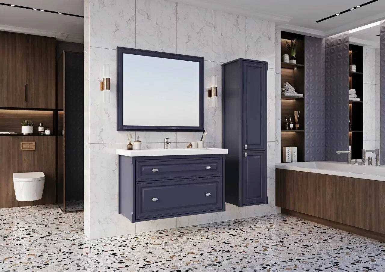 Тумба с раковиной Asb-Woodline Кастелло 100 подвесная, пейна