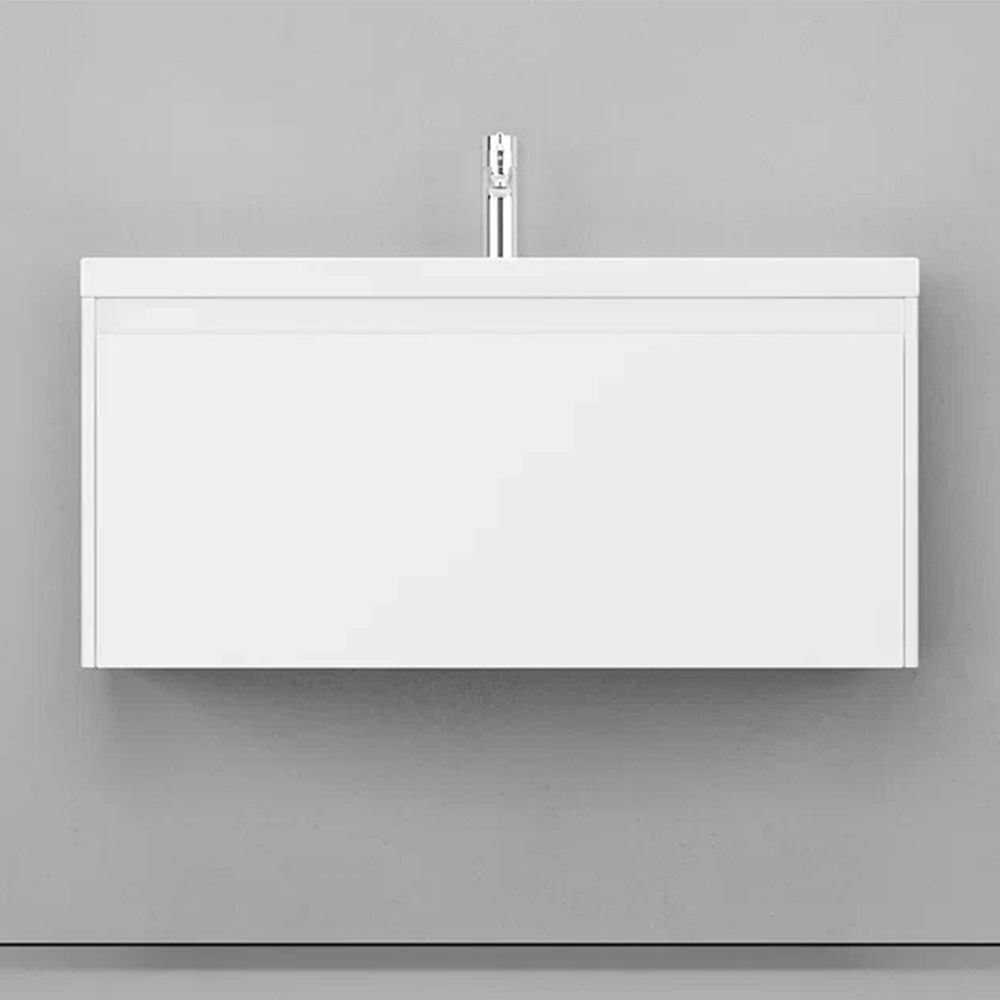 Тумба с раковиной подвесная Velvex Klaufs tp.KLA.MAR.100.1Y белый, 100 см