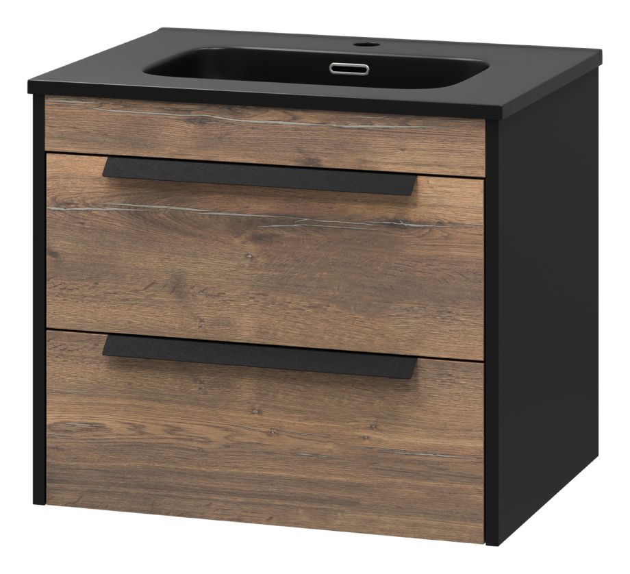 Тумба с раковиной Brevita Monsour 60 подвесная, дуб галифакс