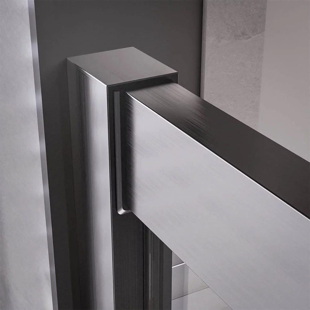 Душевой угол Veconi Premium Trento PTC-20GR, 1000Х900x2000, брашированный графит, стекло прозрачное