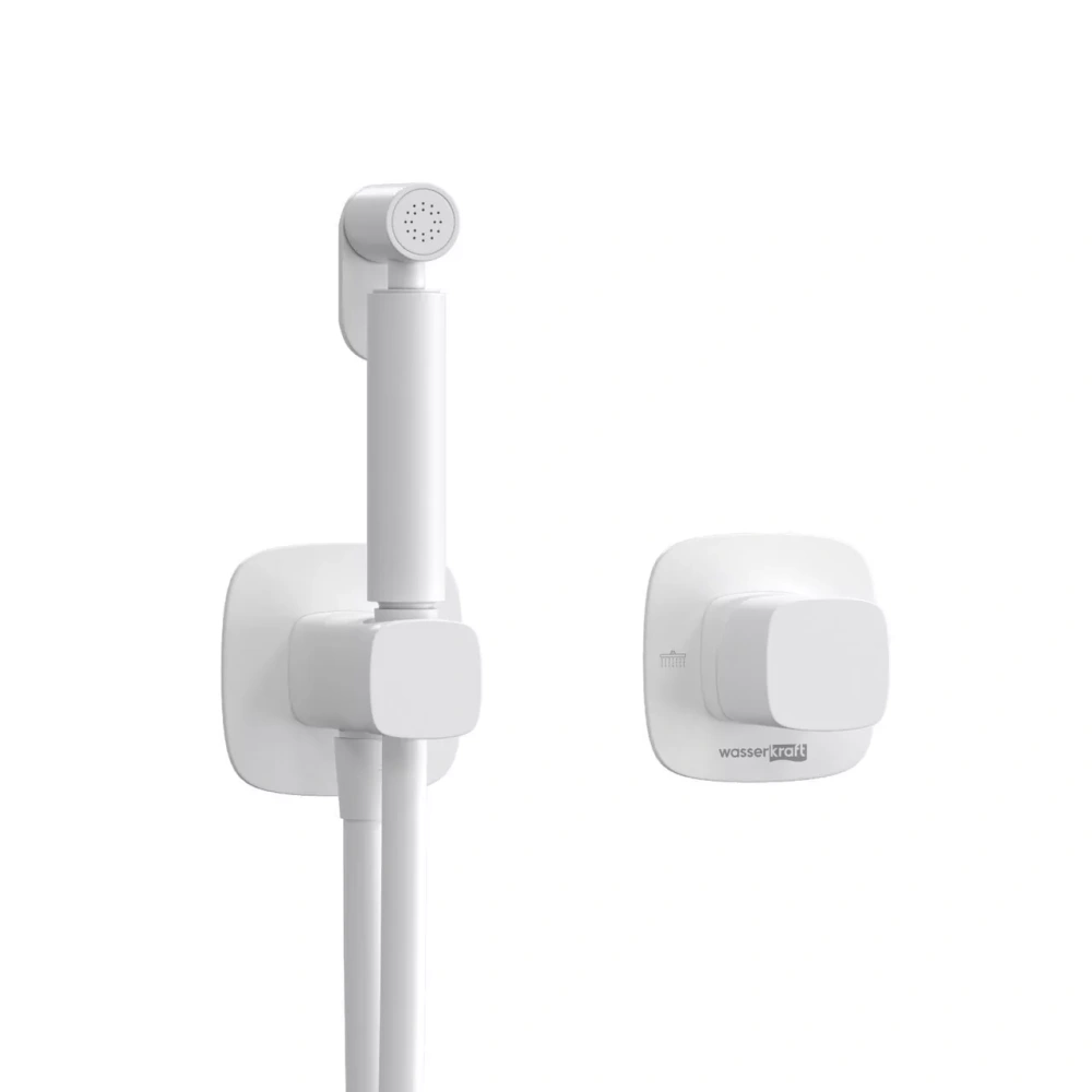 Смеситель с гигиеническим душем WasserKraft Saale A9551.328.243.232 белый Soft-touch от магазина Vanna-Vanna.ru!