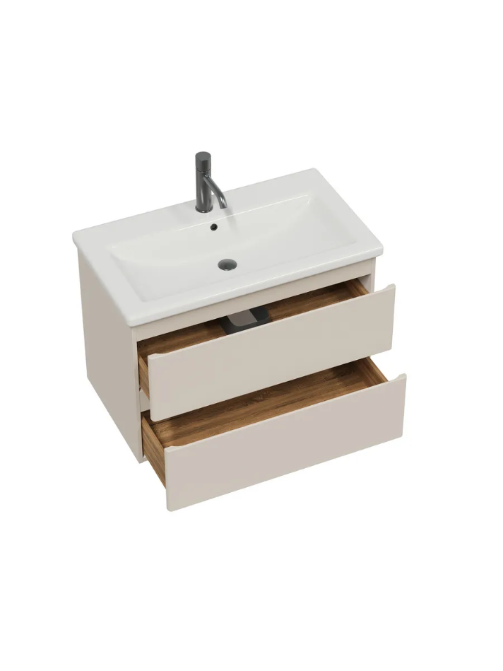 Тумба подвесная SanStar Riana 80 с раковиной Фест 80, cappuccino