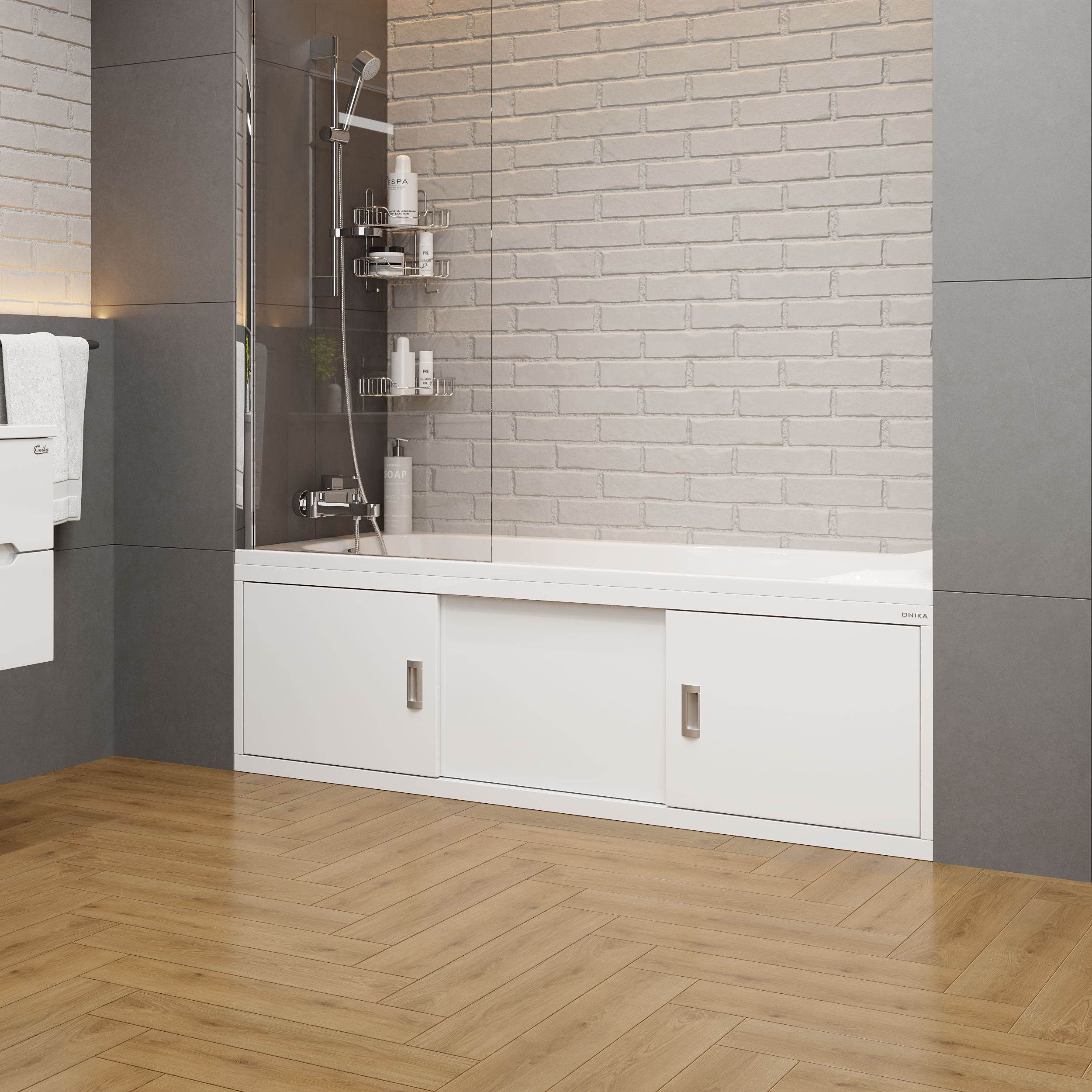 Экран под ванну Onika Монако 170 раздвижной белый