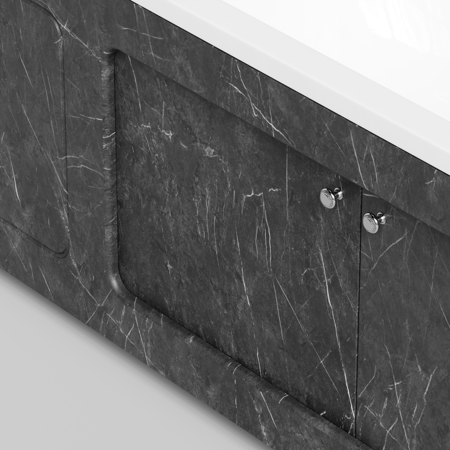 Экран под ванну Vod-ok Лидер 170 раздвижной Мрамор Графит софт тач