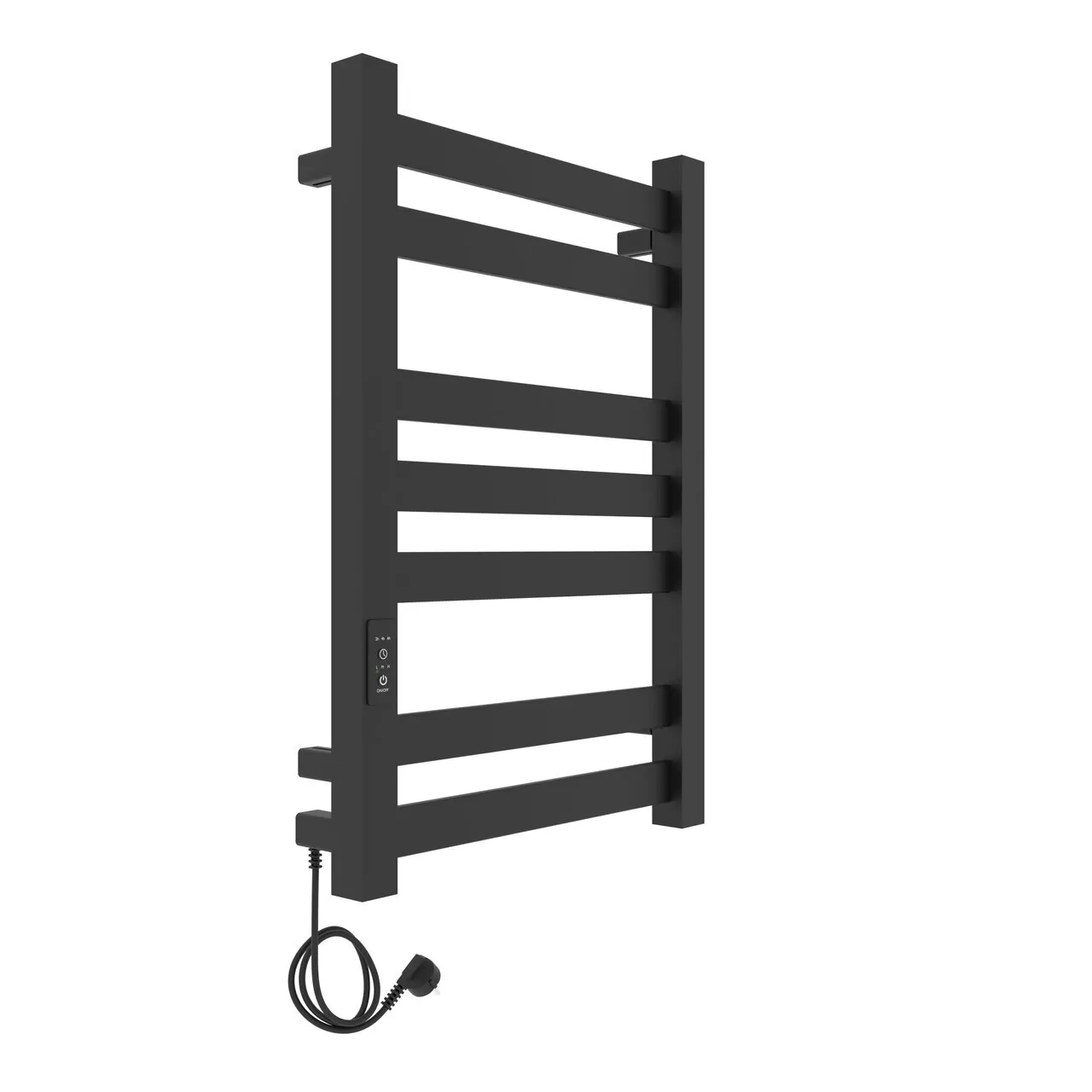 Полотенцесушитель электрический Laris Гефест ЧКЧ П7 500х800 левый, черный матовый