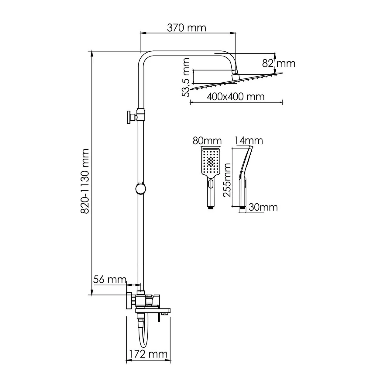 Душевая стойка WasserKraft A177.119.103.087.CH хром
