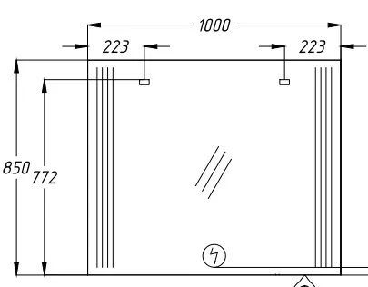 Зеркало Opadiris Оникс 100 свет