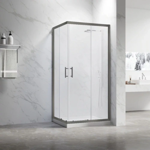 Душевой угол Veconi Rovigo RV-27GM, 1100x800x1900, оружейная сталь, прозрачное стекло от магазина Vanna-Vanna.ru!