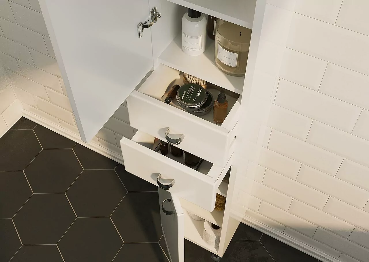 Пенал 1Marka Story 29Н L/R напольный, белый