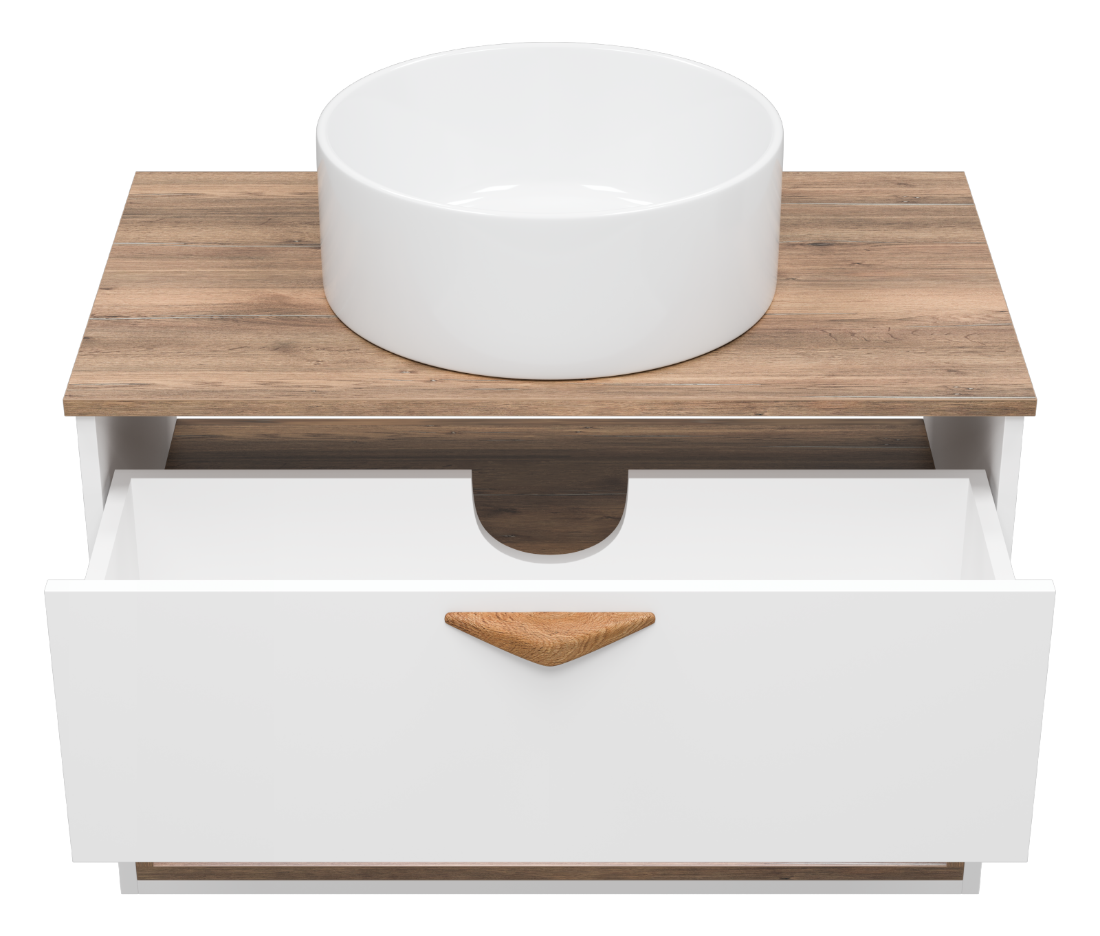 Тумба с раковиной Brevita Bergen 80 с подсветкой подвесная, белый