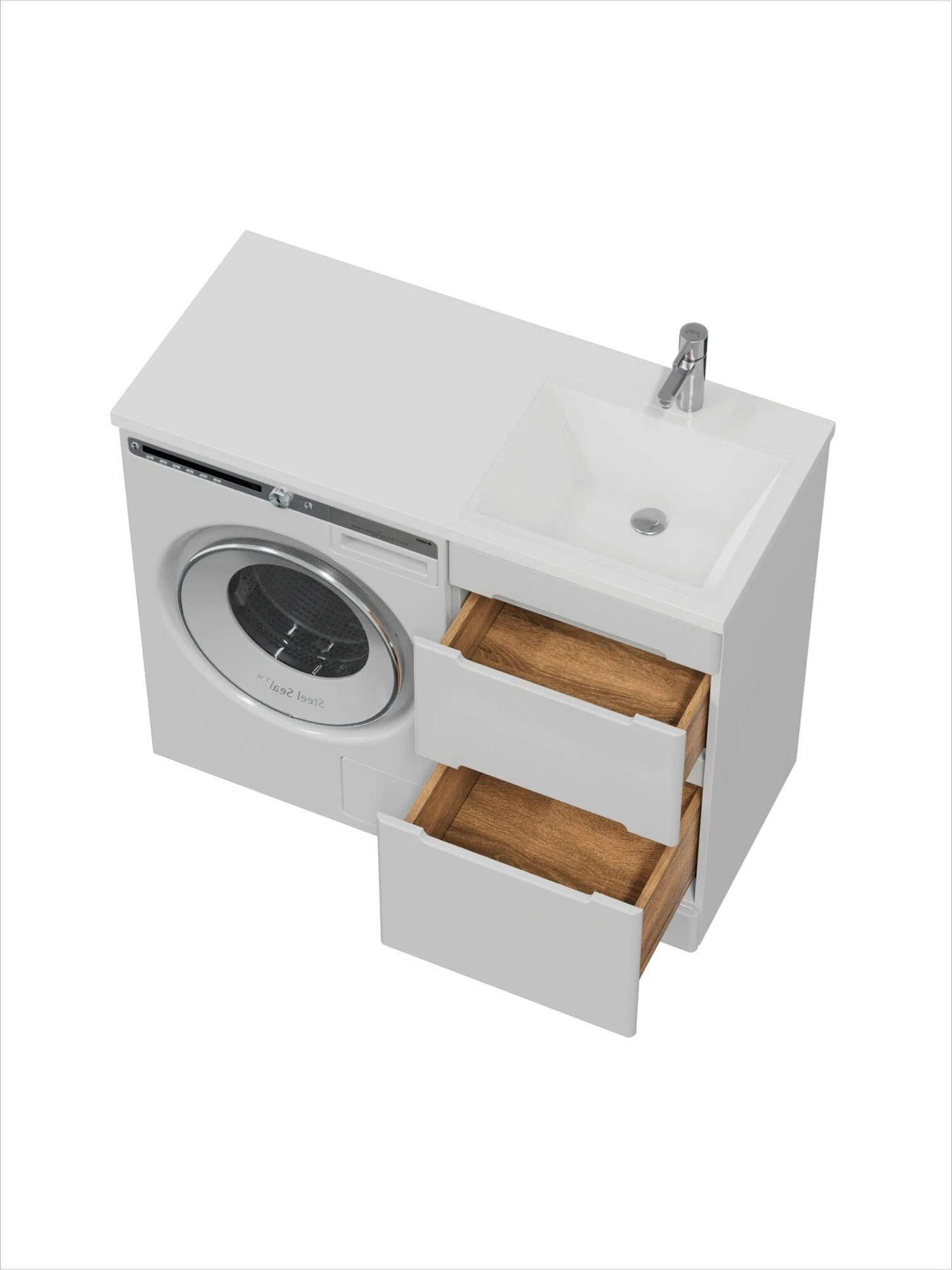 Тумба напольная SanStar Толедо 50 с раковиной Даллас 110 правый белая