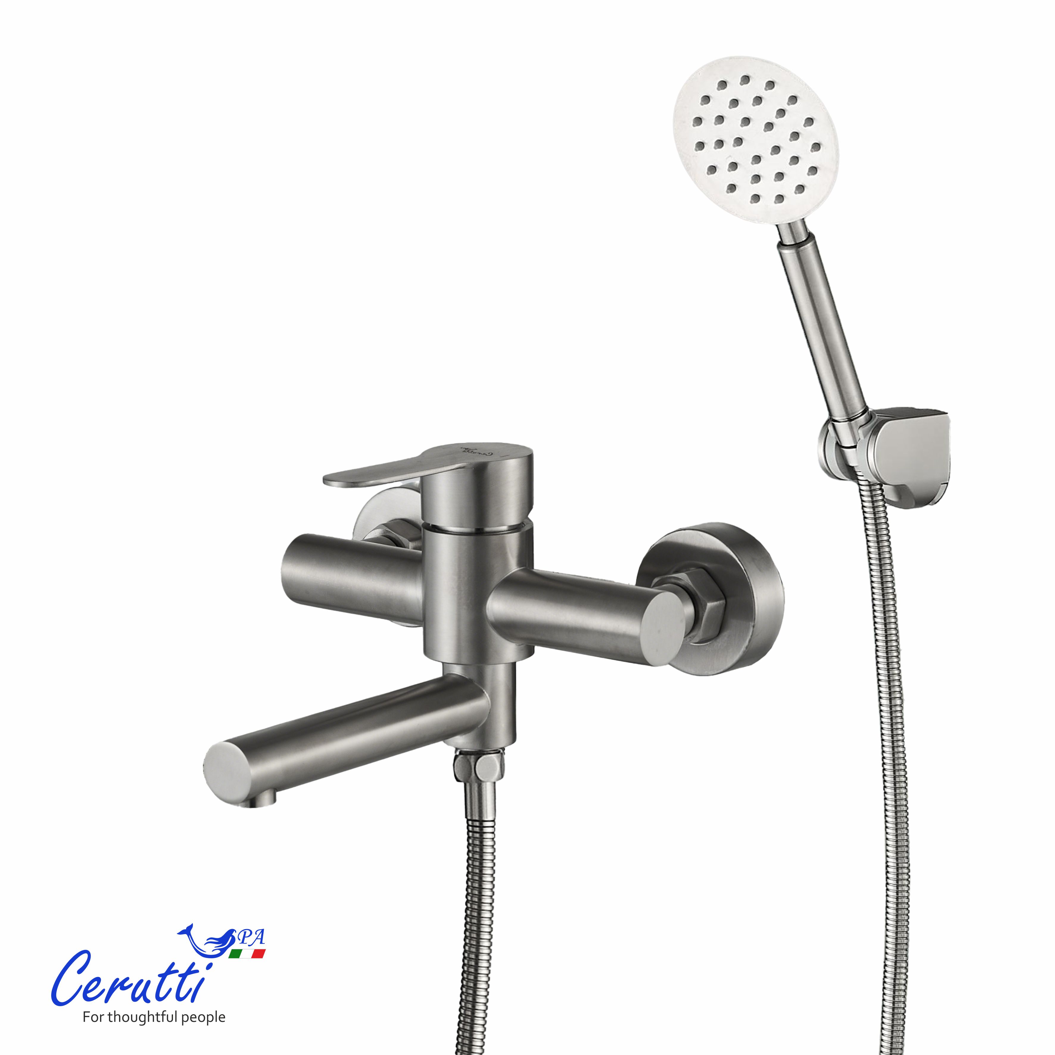 Смеситель для ванны Ceruttispa Овидио VBN (OVIDIO VBN) из нержавеющей стали, цвет матовый никель