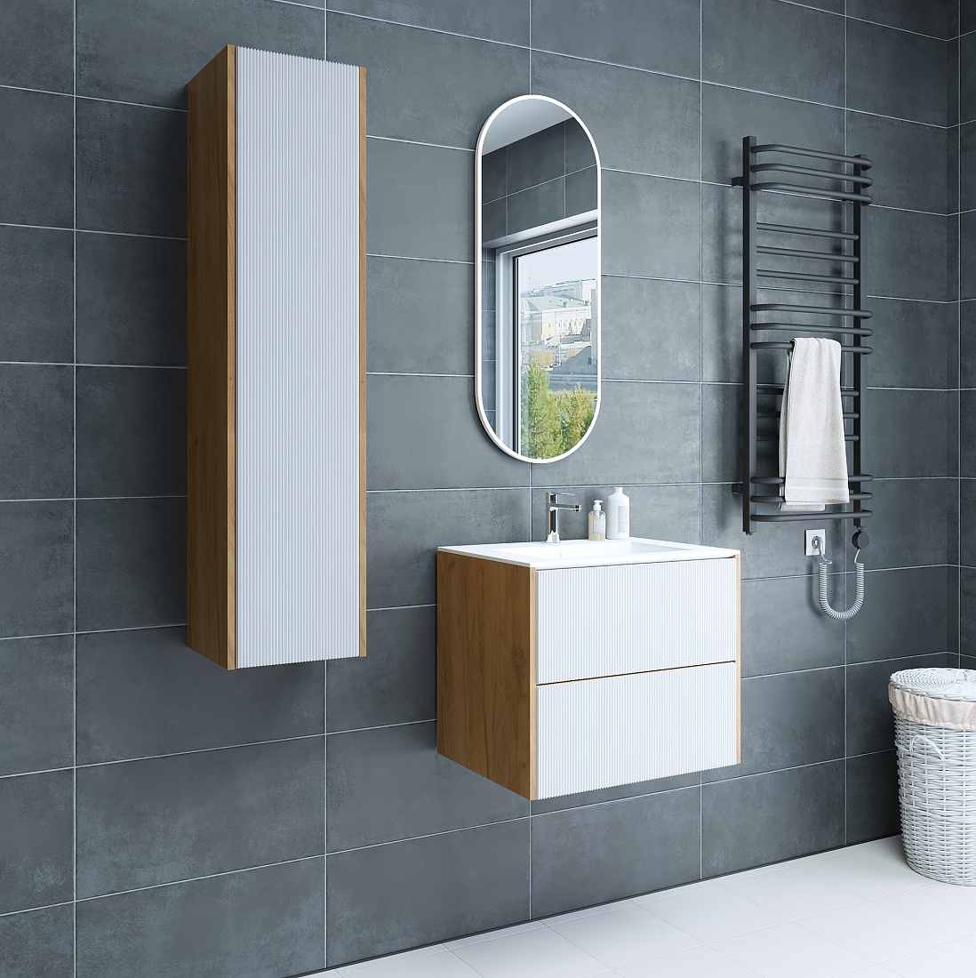 Зеркало Sanflor Диана овальная, белый