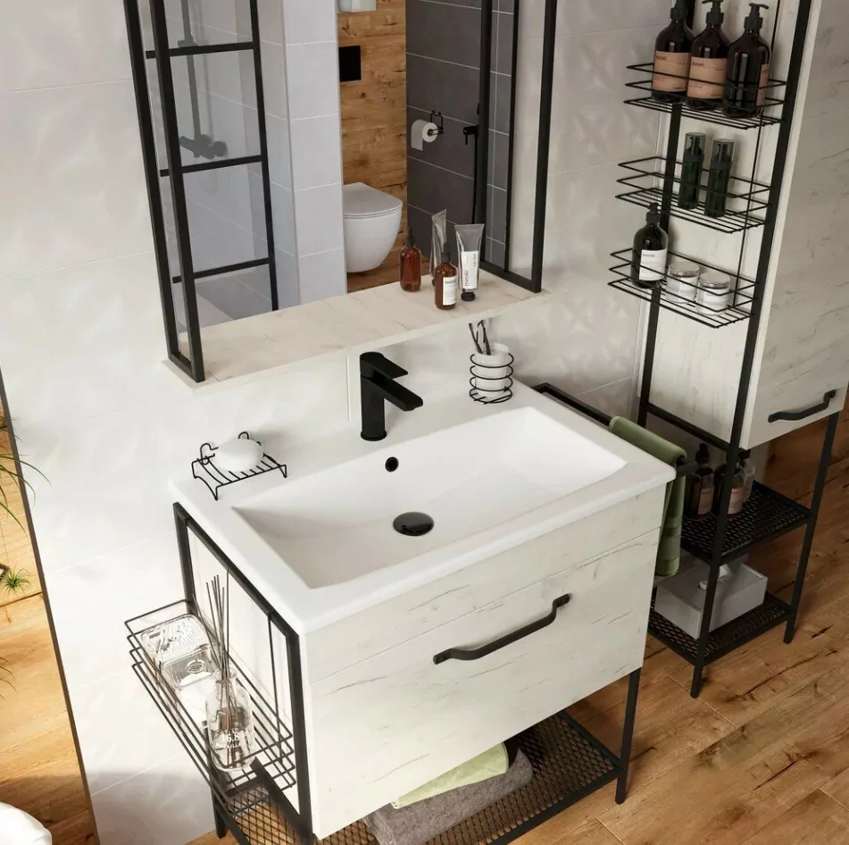 Зеркало Sanflor Бруклин 75 свет, дуб крафт