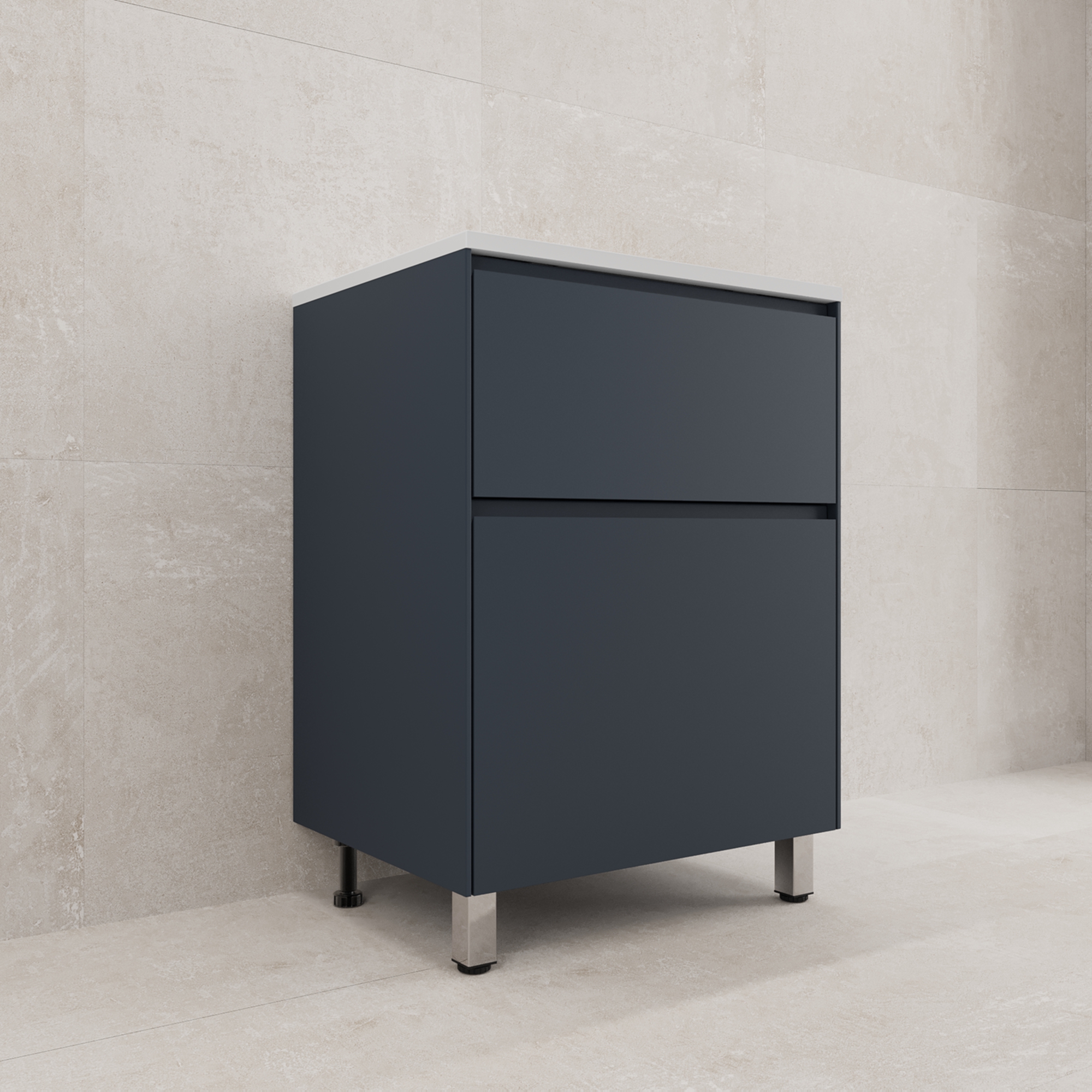 Тумба напольная Style Line Лима 60 с раковиной Line 60, 2 ящика, графит