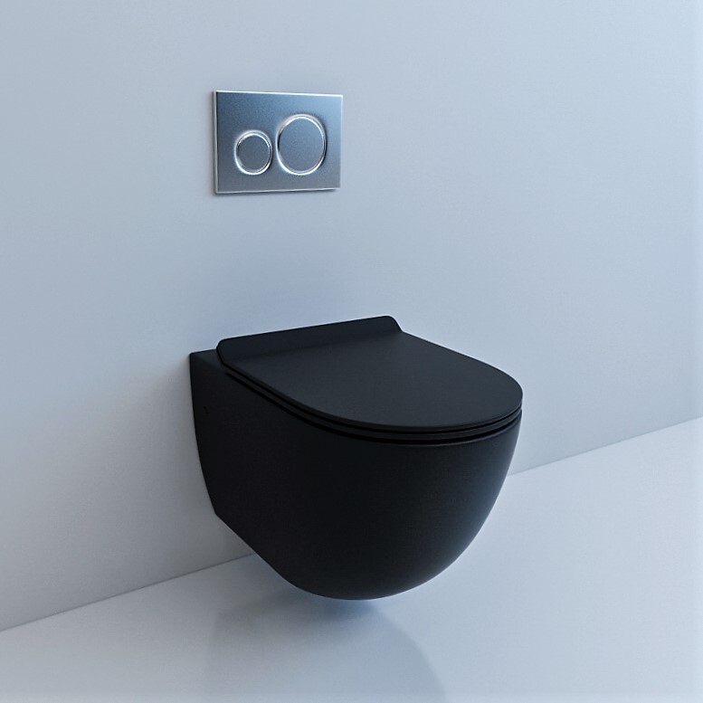 Унитаз подвесной Esbano FORTEX (Matt Black) 555х370х370