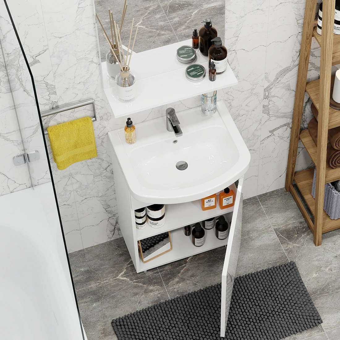 Мебель для ванной Onika Эко 52 комплект, напольный, белый (разборный)