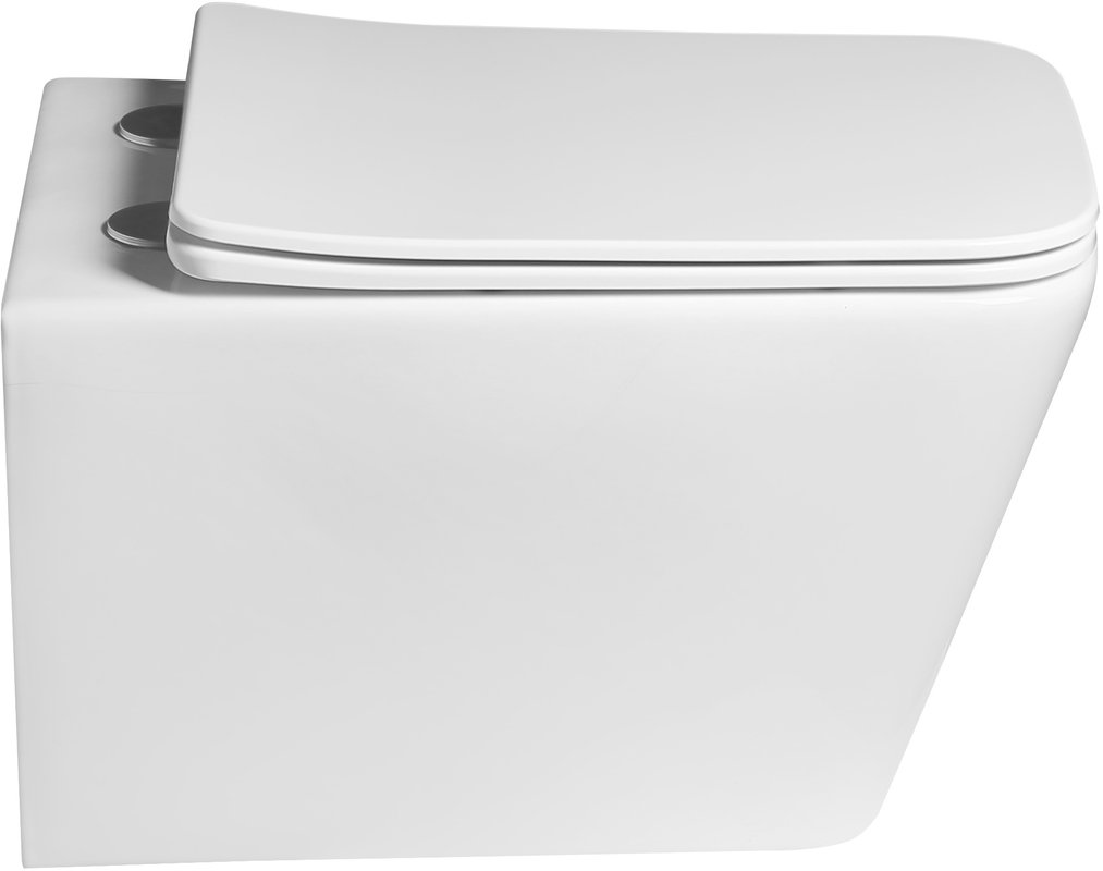 Унитаз подвесной SantiLine SL-5007T+SL-01/K с инсталляцией и кнопкой, белый