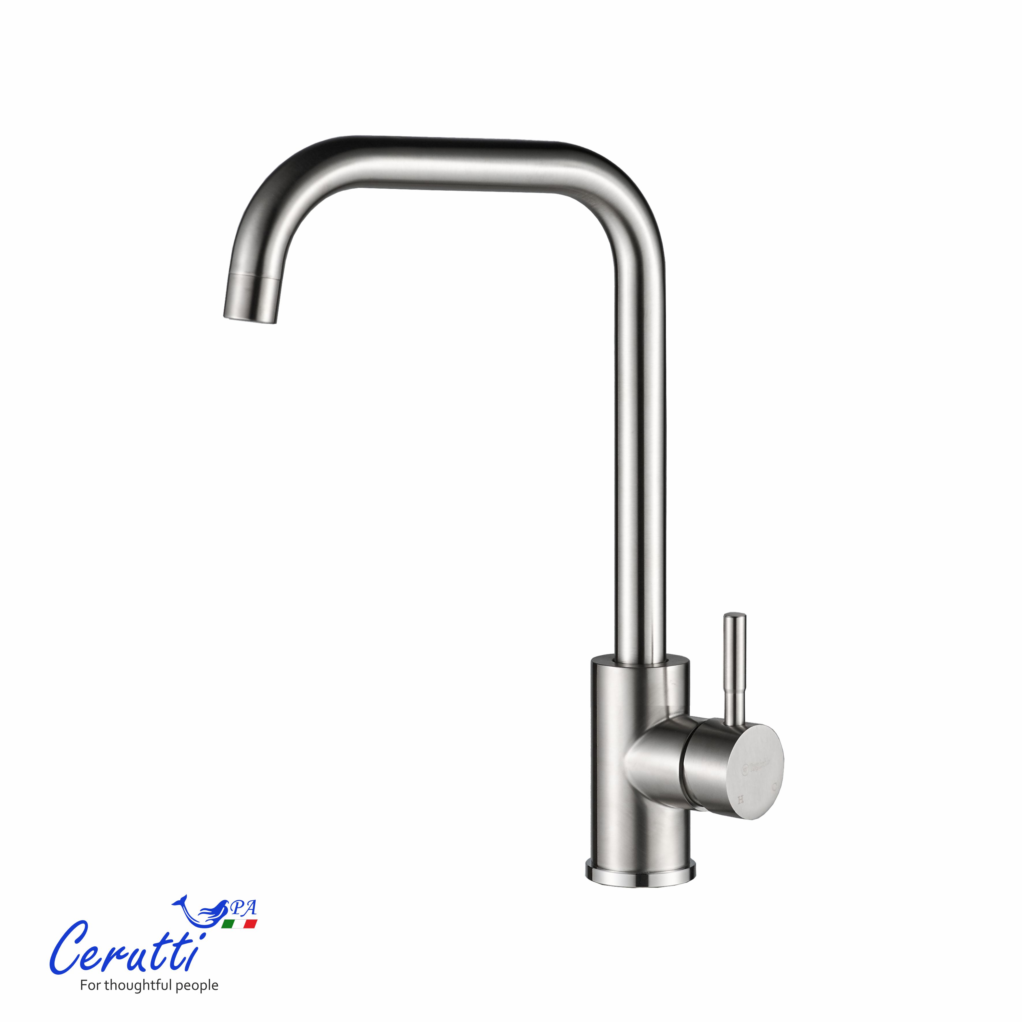 Cмеситель для кухни Ceruttispa Дуилио BN (DUILIO BN) из нержавеющей стали, цвет матовый никель