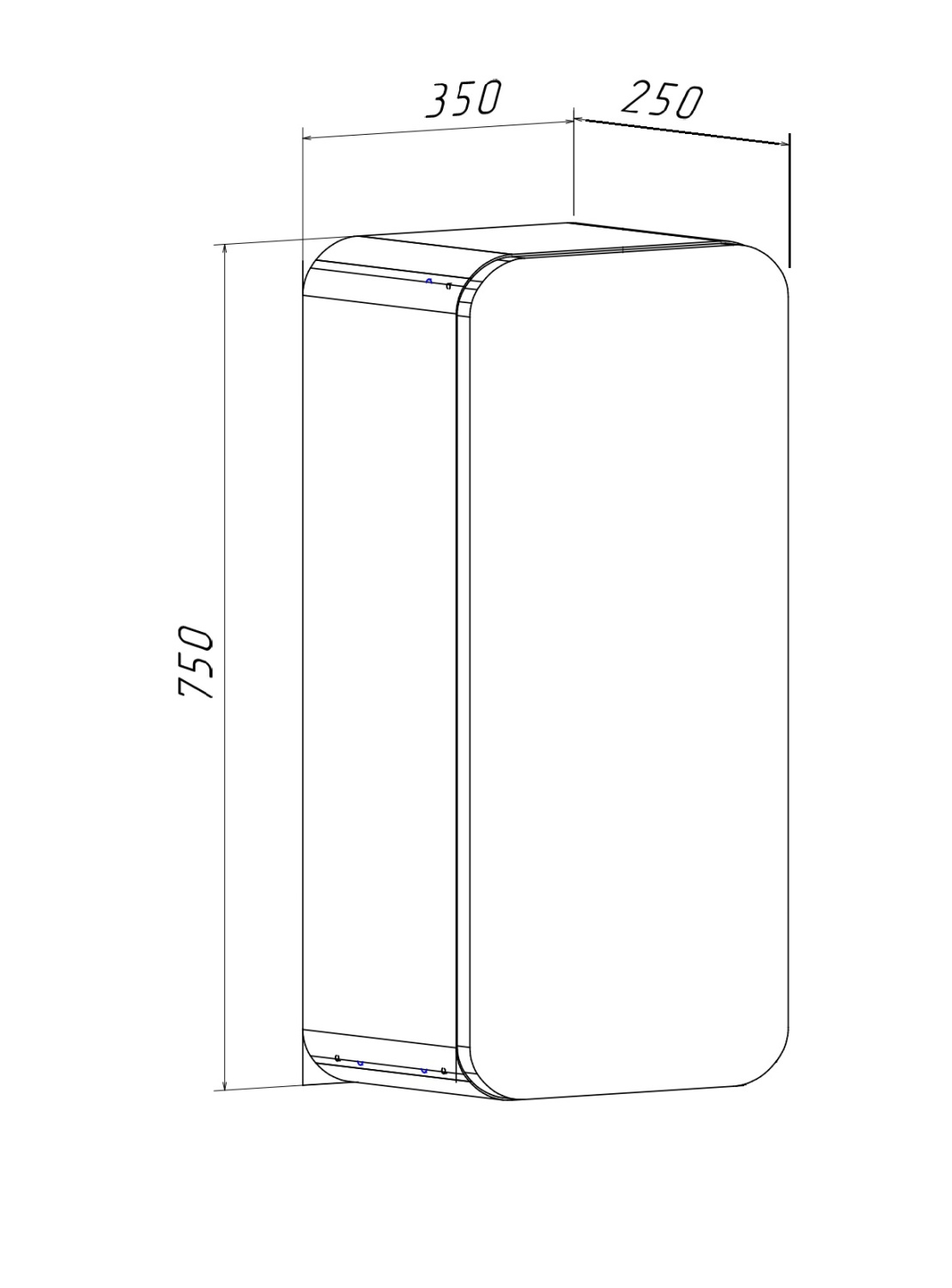 Шкаф навесной Runo Ницца 35 R дуб натуральный/графит