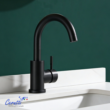 Смеситель для раковины Ceruttispa Сельсо MB (CELSO MB) из нержавеющей стали, цвет черный матовый