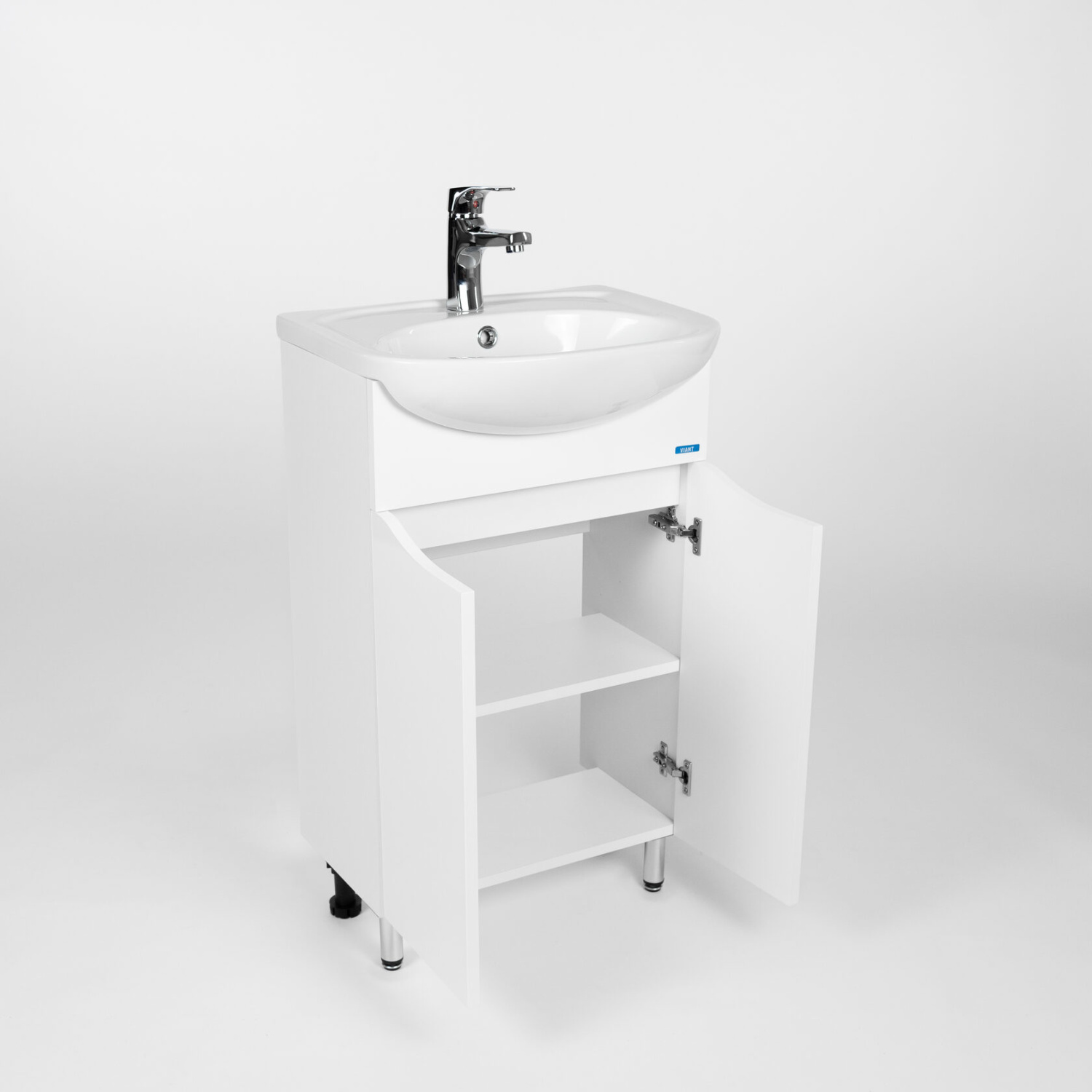 Тумба напольная Viant Рим 50 с раковиной Балтика 50, белый