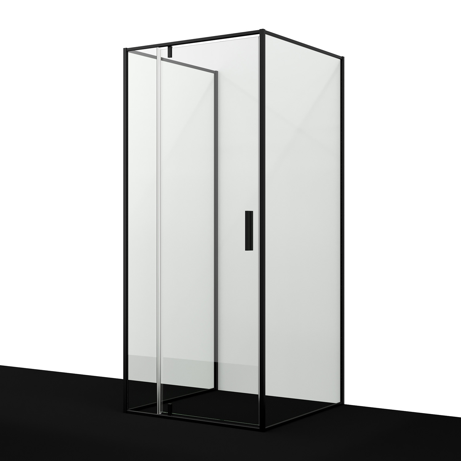 Душевой уголок WasserKraft Elbe 74P43 90х90 квадратный, без поддона, прозрачное стекло, черный матовый