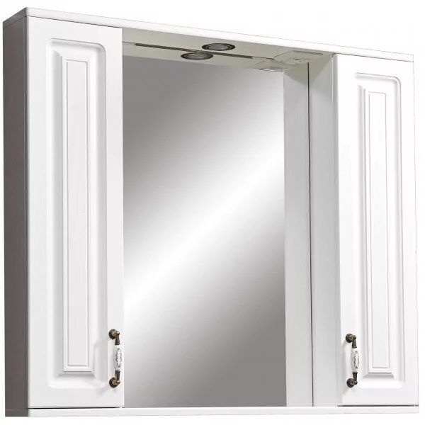 Зеркало с шкафчиком Stella Polar Кармела 90 свет, белая ольха