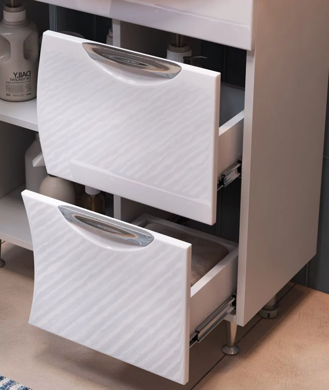 Тумба напольная Vigo Callao 70 с раковиной Балтика 70, 2 ящика, 1 дверь, белый