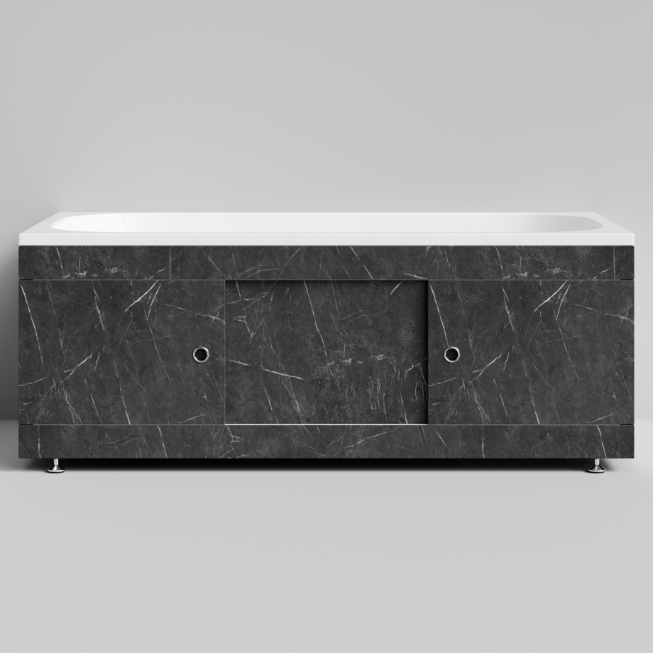 Экран под ванну Vod-ok Купе 150 раздвижной Мрамор Графит софт тач