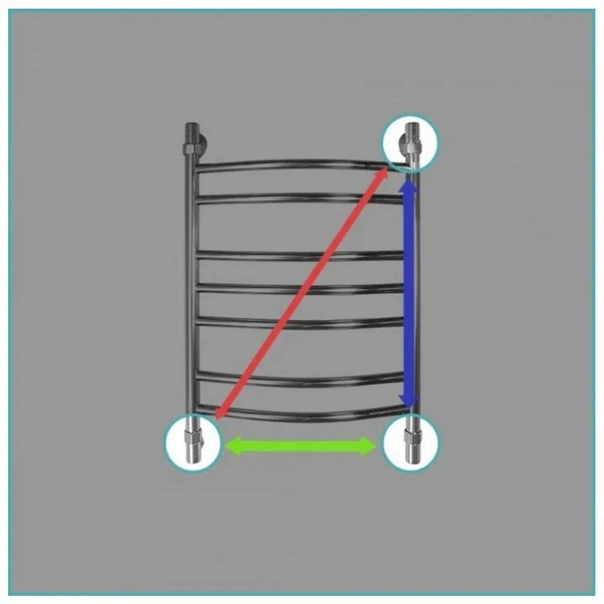 Полотенцесушитель водяной Energy Prestige 600x400 черный матовый, нержавеющая сталь, подключение 3/4"