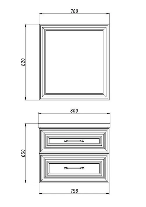 Зеркало ASB Woodline Валенца 80 слоновая кость