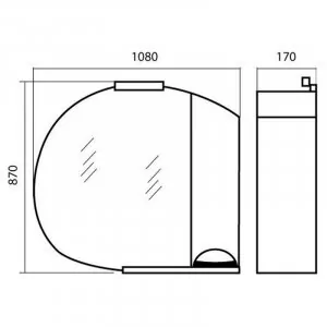 Зеркало с шкафчиком Bellezza Глория 105 R белый