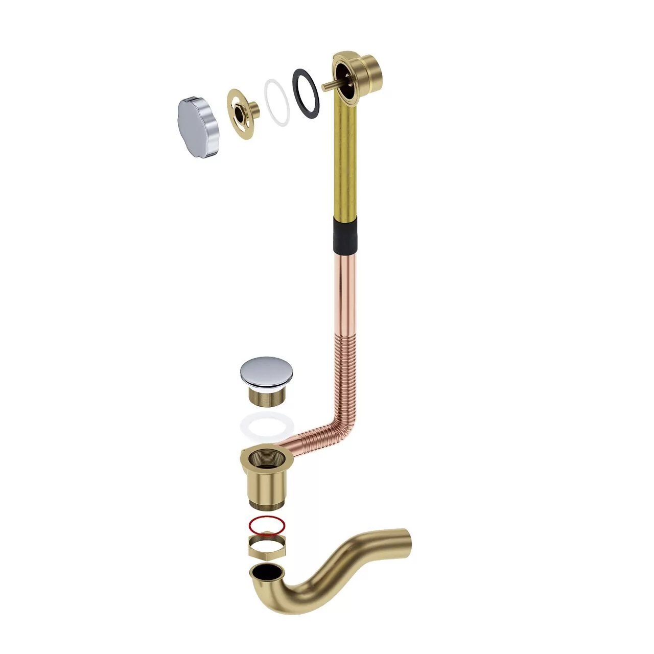 Слив перелив для ванны Timo 8004/00 click clack, хром