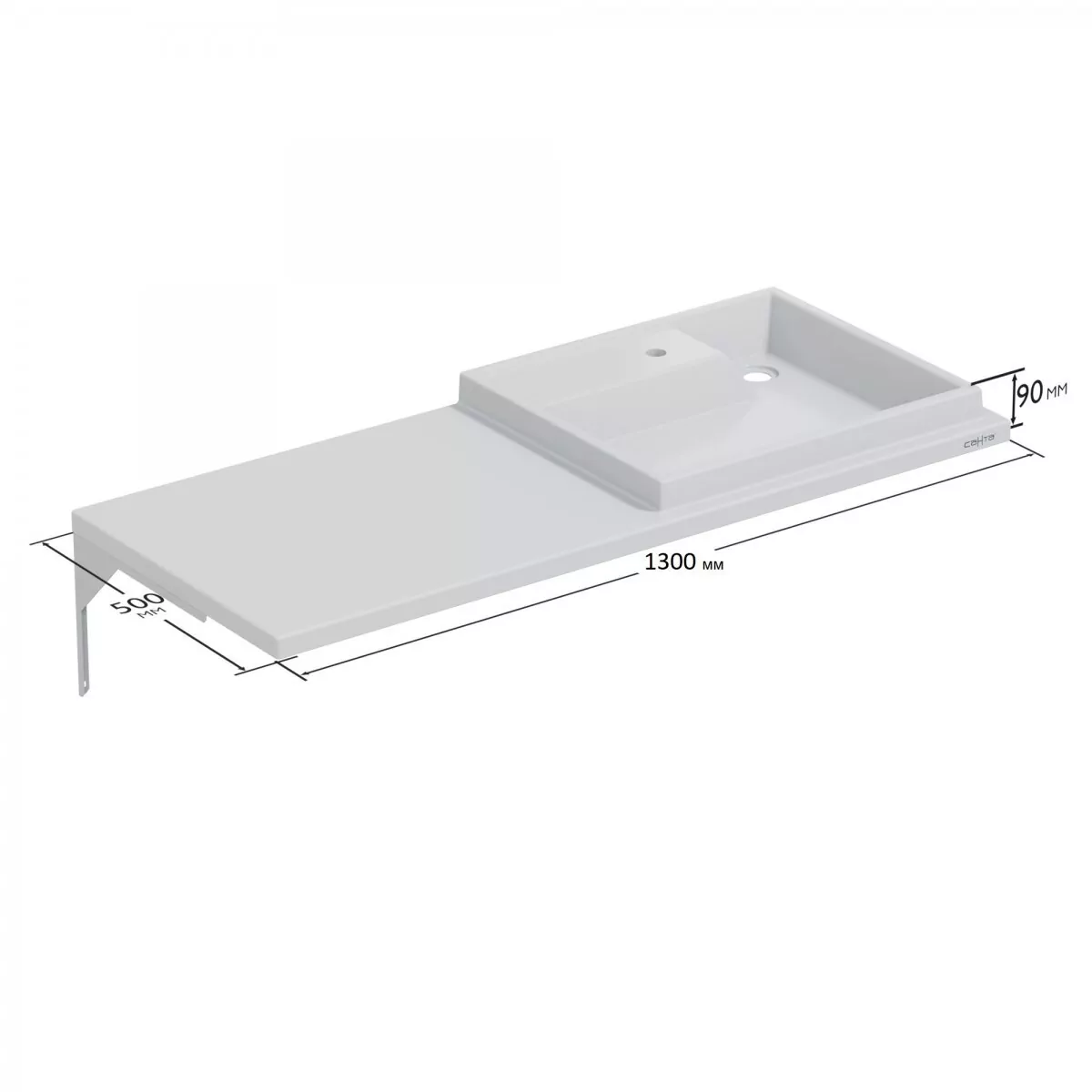 Раковина Санта Юпитер 1300х500 R белая