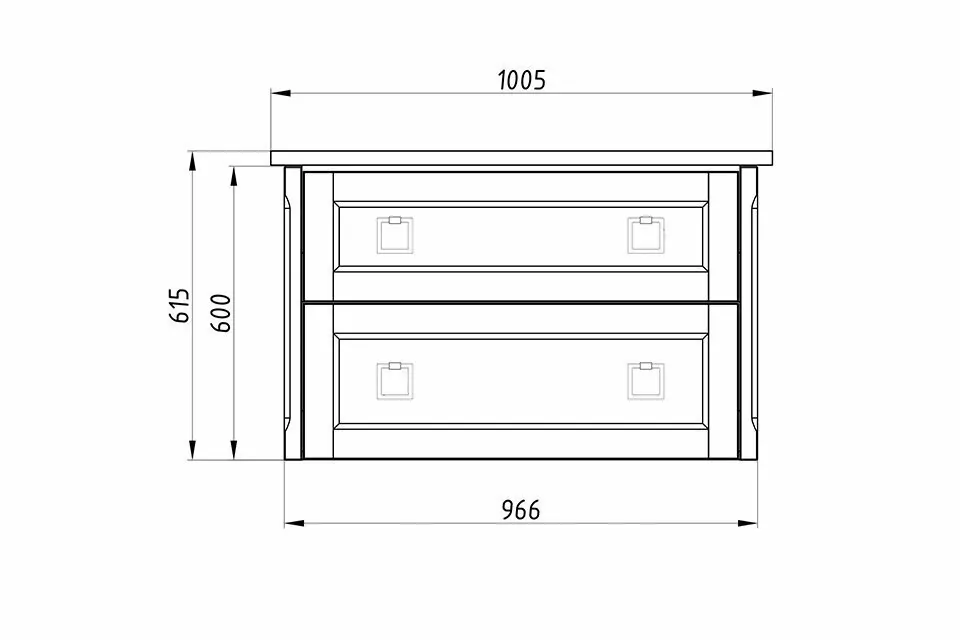 Тумба подвесная 2 ящика ASB Woodline Рома 100 П с раковиной Эйфория 100, белый