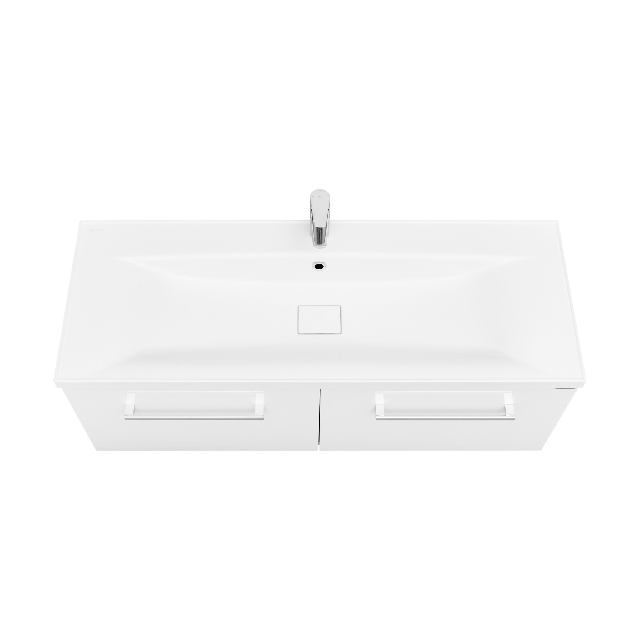 Тумба с раковиной Aquaton Мадрид 120 М, 2 ящика, подвесная, белая