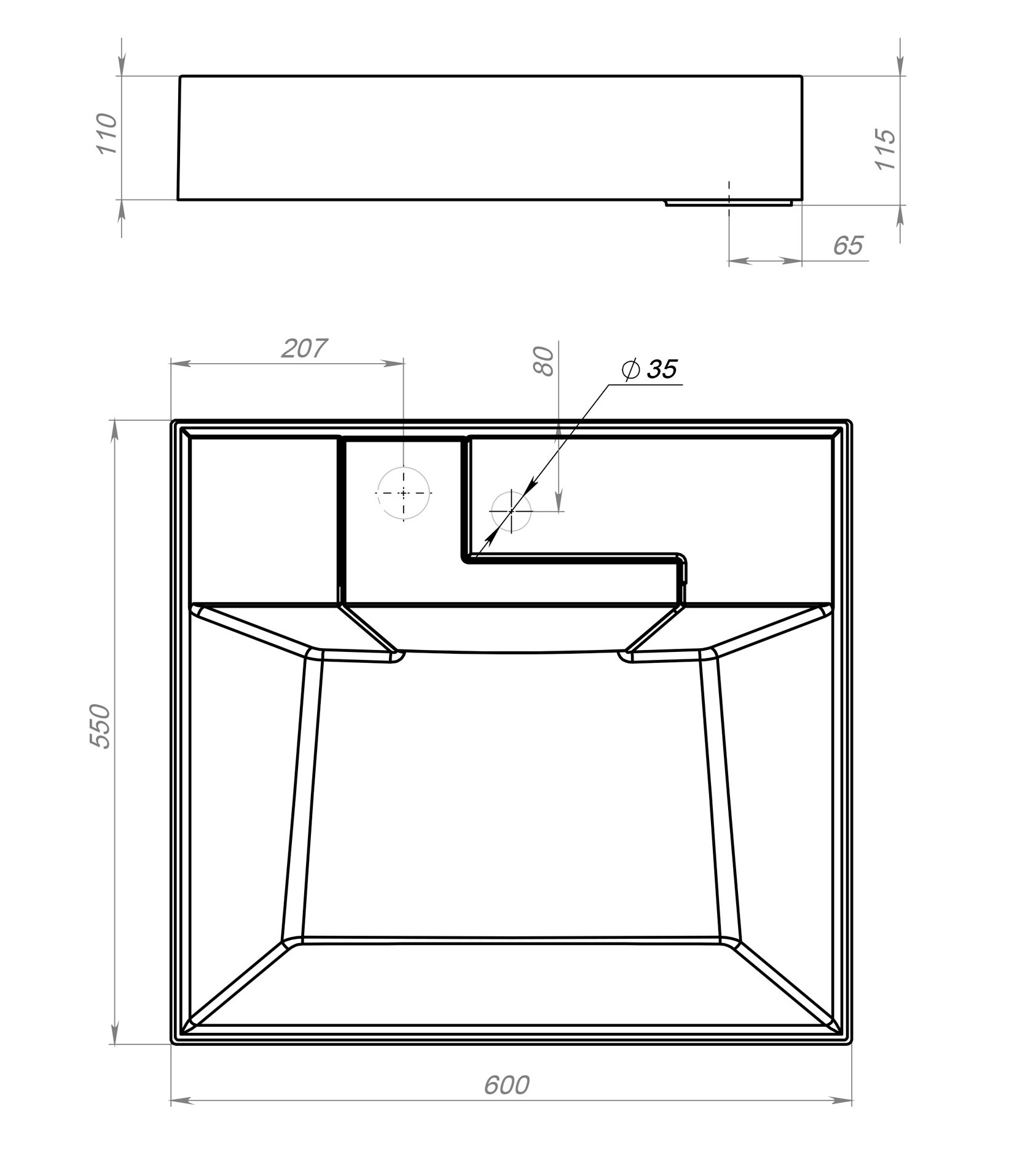 Раковина над стиральной машиной Stella Polar Мирабелла 60х55 белый